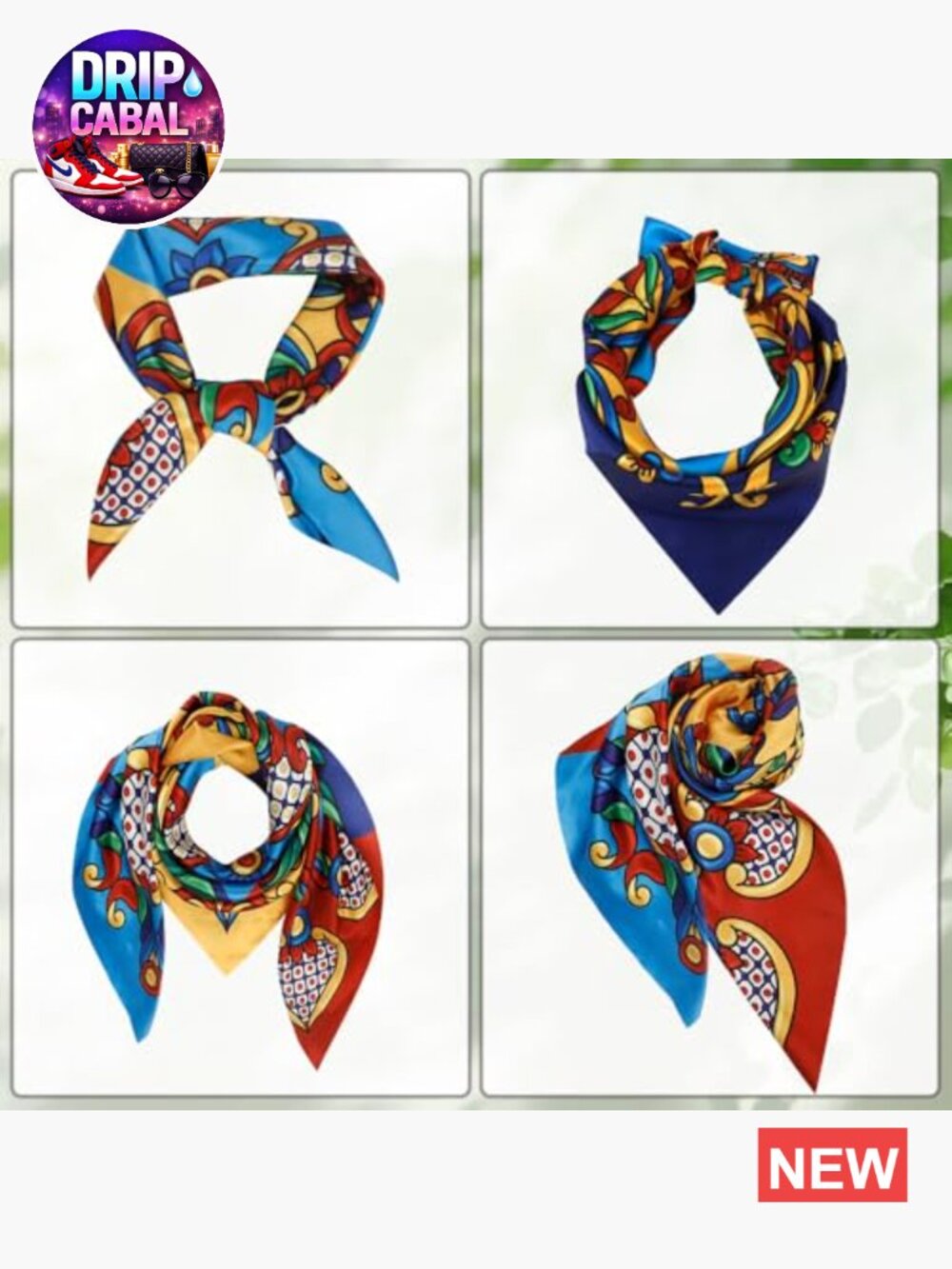 Polyester Satin Head Scarf Square Bandana Hair Wrapping Fashion Accessory - Picture 5 of 7